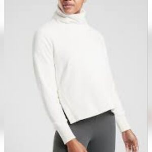 Athleta Double Cozy Karma Funnel Neck Top Size S Fluffy Fleece Lined Sweatshirt